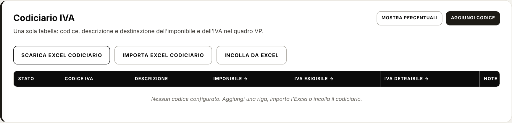 LIPE VAT code mapping import